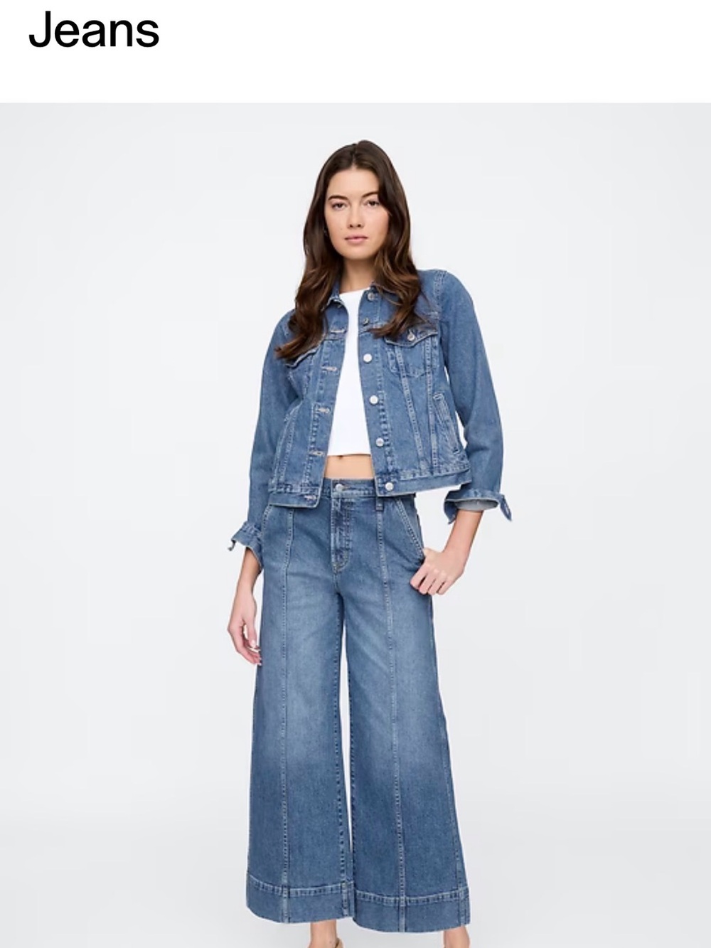 GAP Wide-Leg High-Rise Jeans in Blue Denim